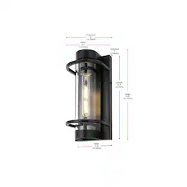 Elegant Lighting - Parrish 7 inch Outdoor Pendant - Black