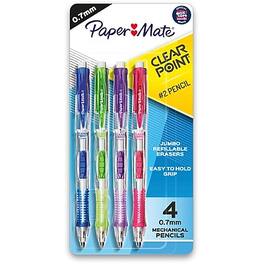Paper Mate - Clearpoint Mechanical Pencil, 0.7mm, #2 Hard Lead, 4/Pack (1902636)