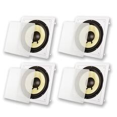 Front. Acoustic Audio by Goldwood - HDS10 in Wall 10" Home Theater Passive Subwoofers 4 Piece Speaker Set - Paintable White.