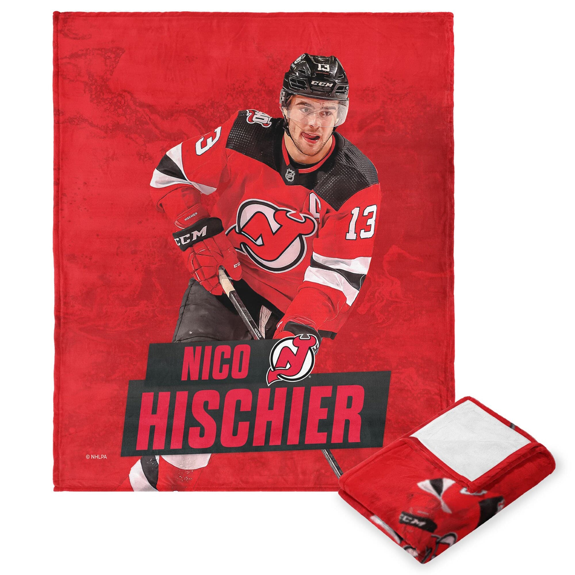 Northwest - Nico Hischier New Jersey Devils 50" x 60" Player Silk Touch Throw Blanket - Multicolor