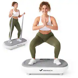 MERACH - Vibration Plate Exercise Machine Intelligent Automatic Speed Change Bluetooth Speaker Silicone Pedals for HomeGym - Gray
