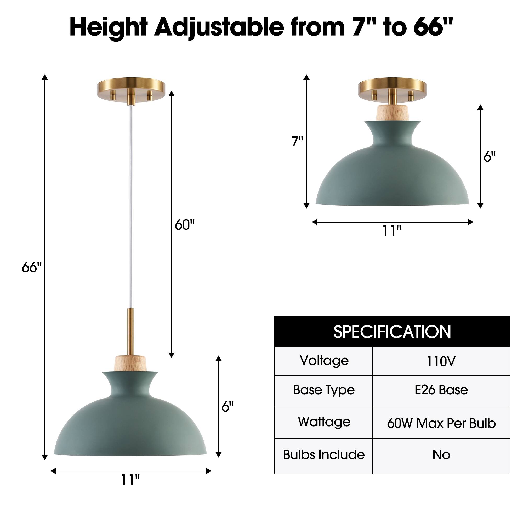 Height Adjustable from 7" to 66"

SPECIFICATION
- Voltage: 110V
- Base Type: E26 Base
- Wattage: 60W Max Per Bulb
- Bulbs Include: No