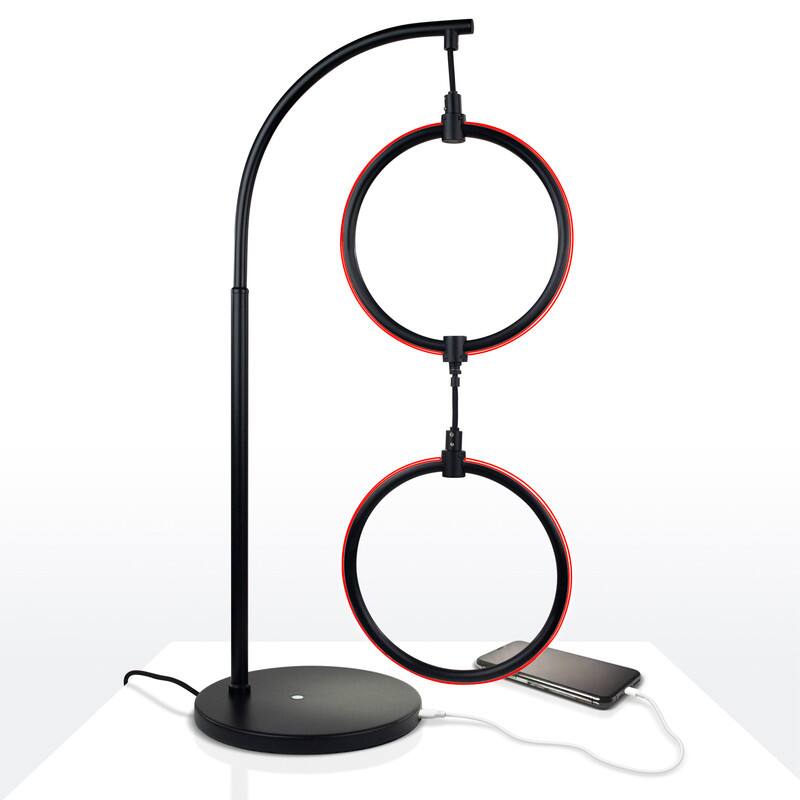 Brightech - Nova Color RGB LED Modern Industrial Arc Dimmable Bedside Nightstand Desk Lamp - Classic Matte Black