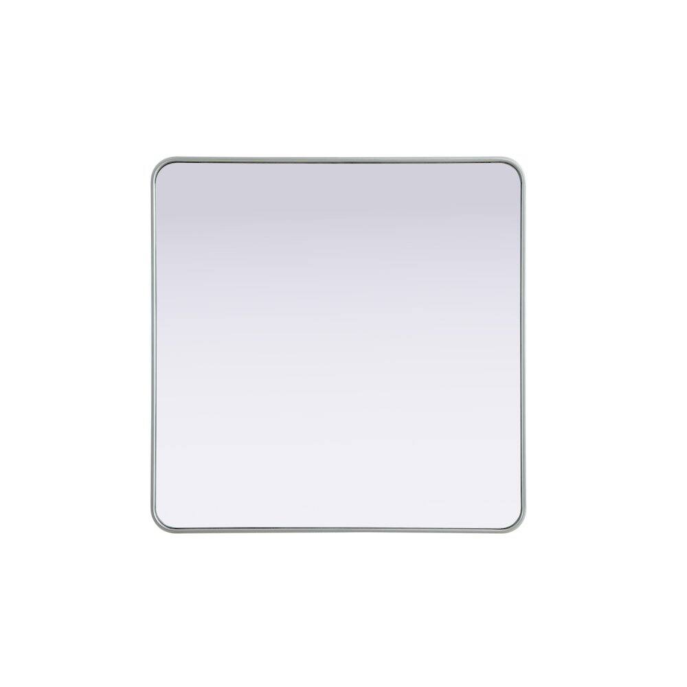 Alt View 4. Elegant Decor - Contour Metal Rectangle Mirror 36x36 in Silver - Silver.