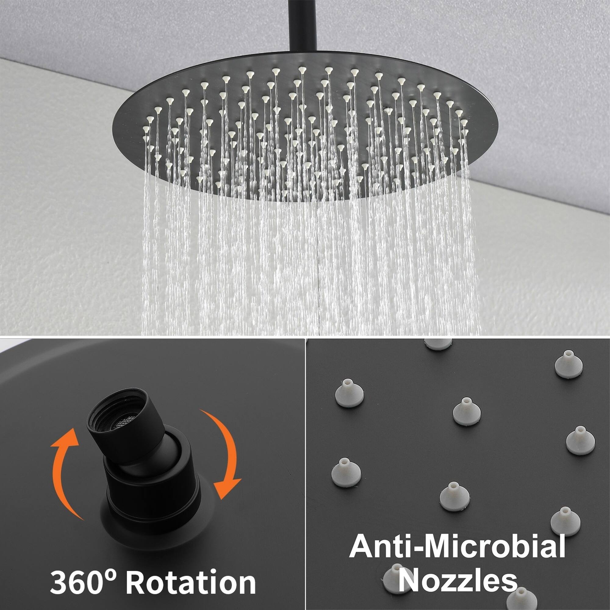 Anti-Microbial 360 Rotation Nozzles