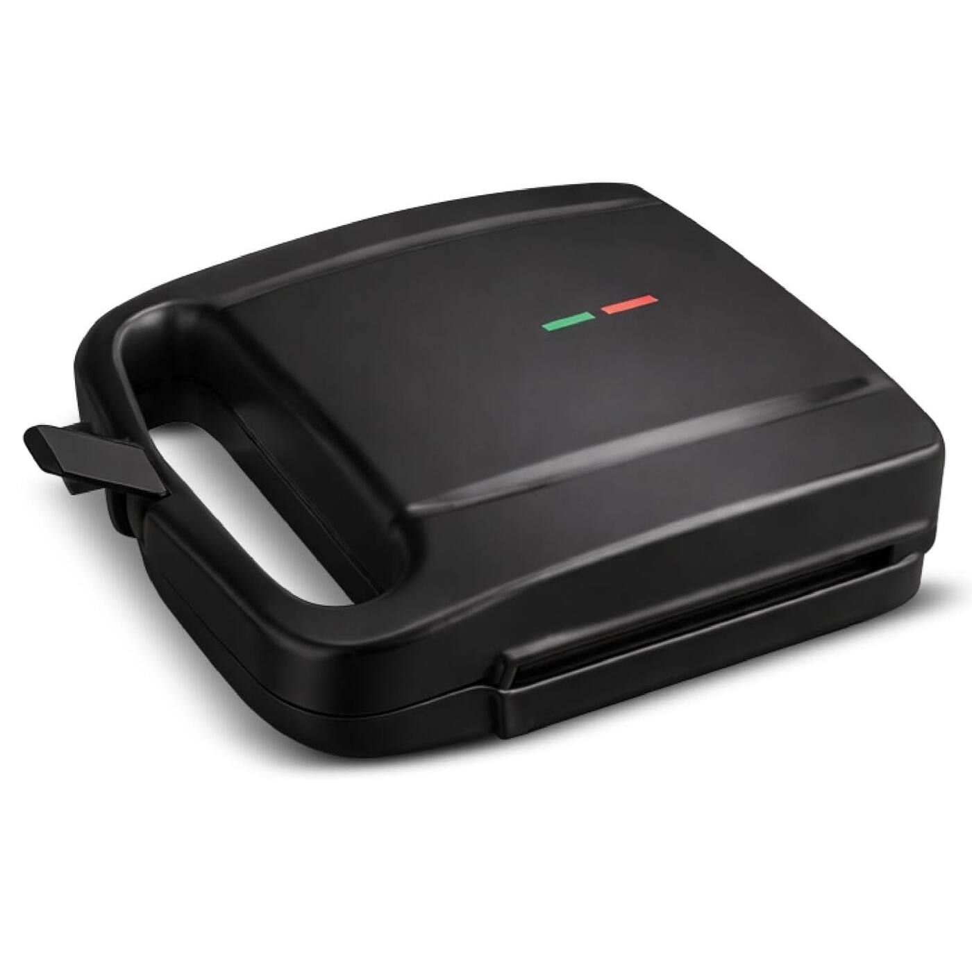 Alt View 1. Lumme - 2-Slice Sandwich Maker with Nonstick Plates & Locking Latch - Black.