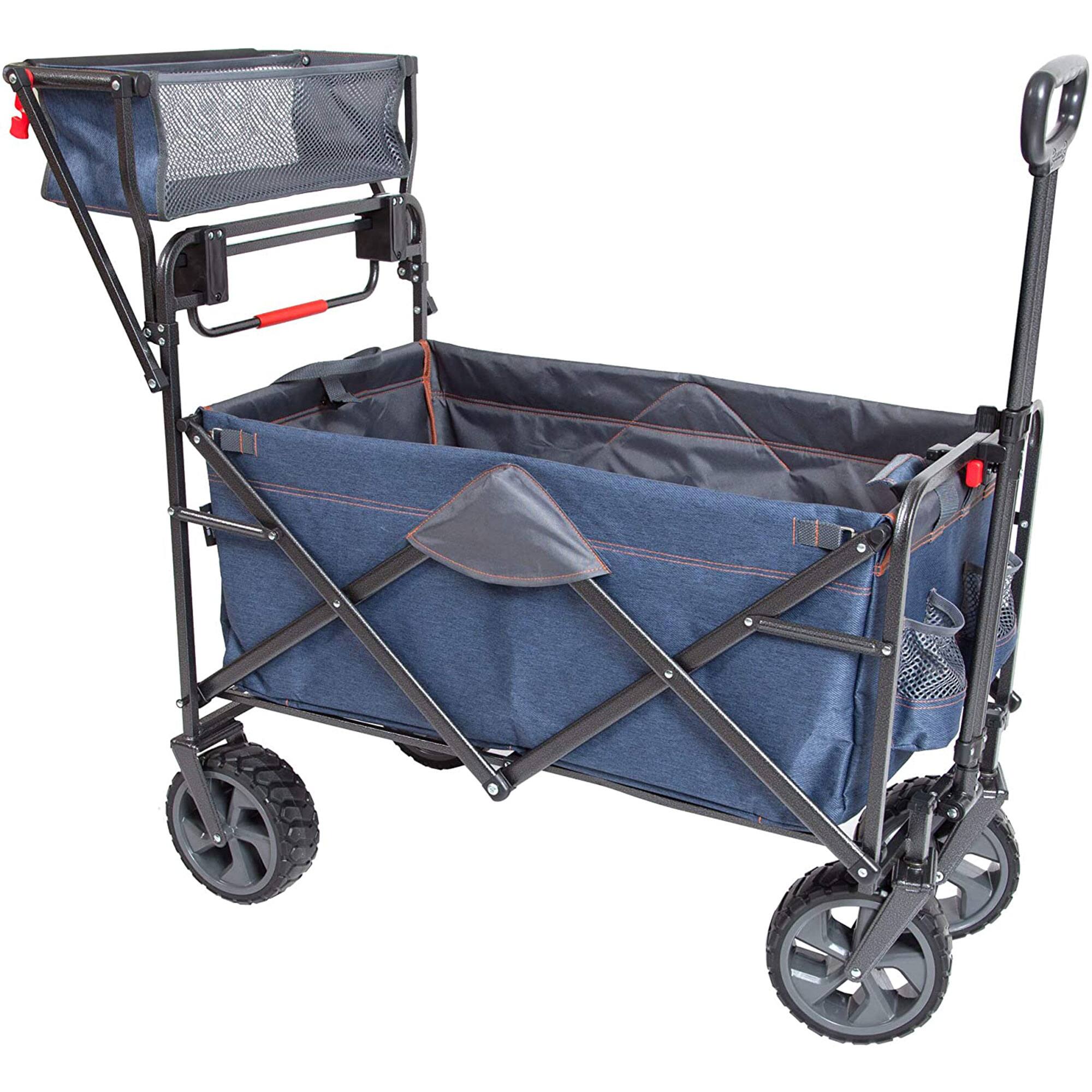 Alt View 10. Mac Sports - Mac Sports Collapsible Folding Heavy Duty Push Pull Utility Cart Wagon, Blue - Denim Blue.