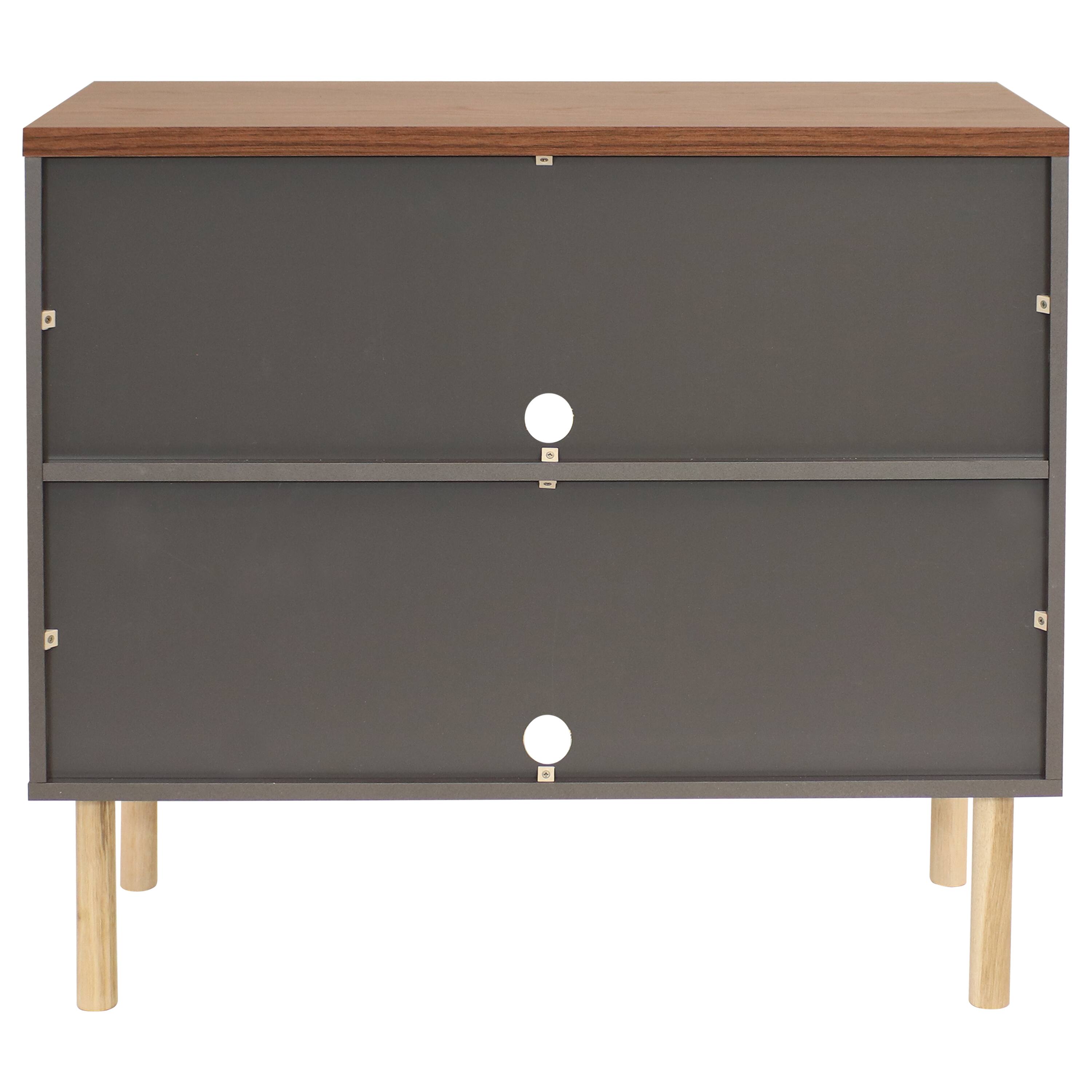 Alt View 10. Sunnydaze - Mid-Century Modern 2-Door Accent Buffet Cabinet - Gray.