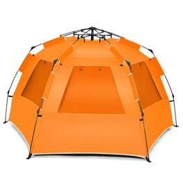 Pefilos - 3-4 Person Easy Pop Up Beach Tent UPF 50+ Portable Sun Shelter- Beach Tent, Easy Pop Up Beach Shade Beach Tent - Orange