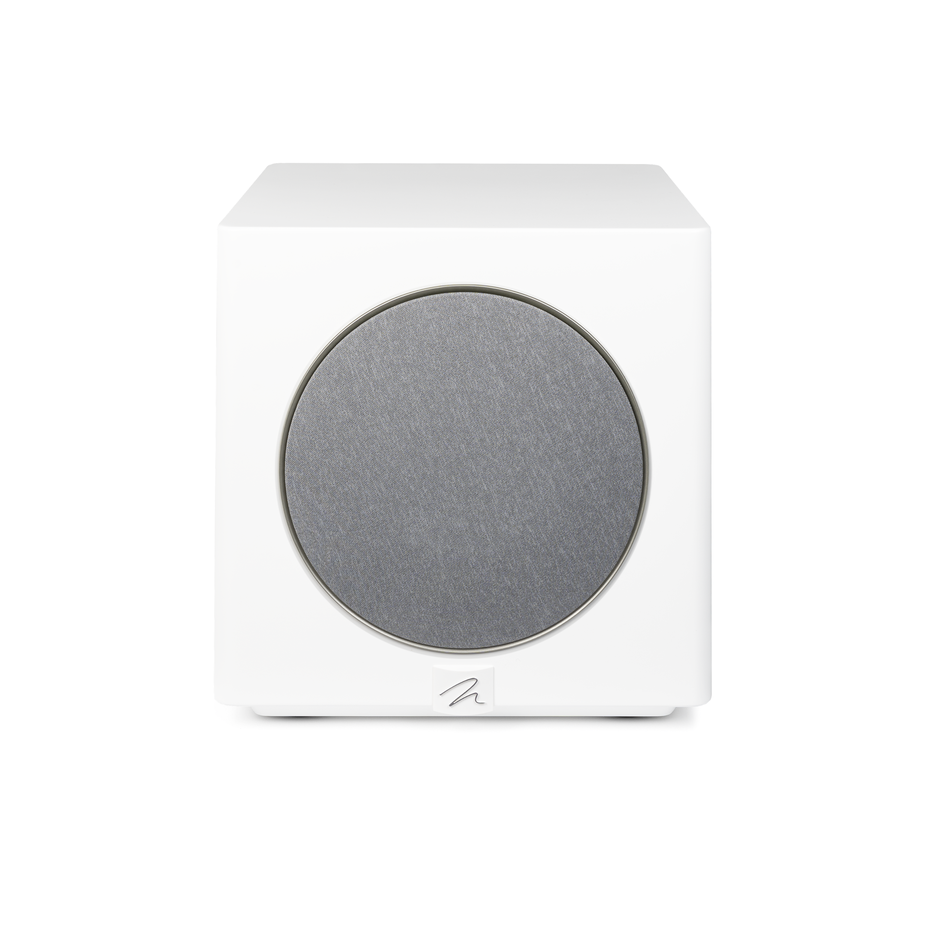 Angle. MartinLogan - Abyss 10, 10” Hybrid, Powered Subwoofer, with Magnitude MT-1.6kW Amplifier, Sub Control App, and Wireless Built-In - Satin White.