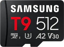 Samsung - microSDXC T9 512GB, Read/Write Speeds Up to 200/130 MB/s (MB-MH512T/WW)