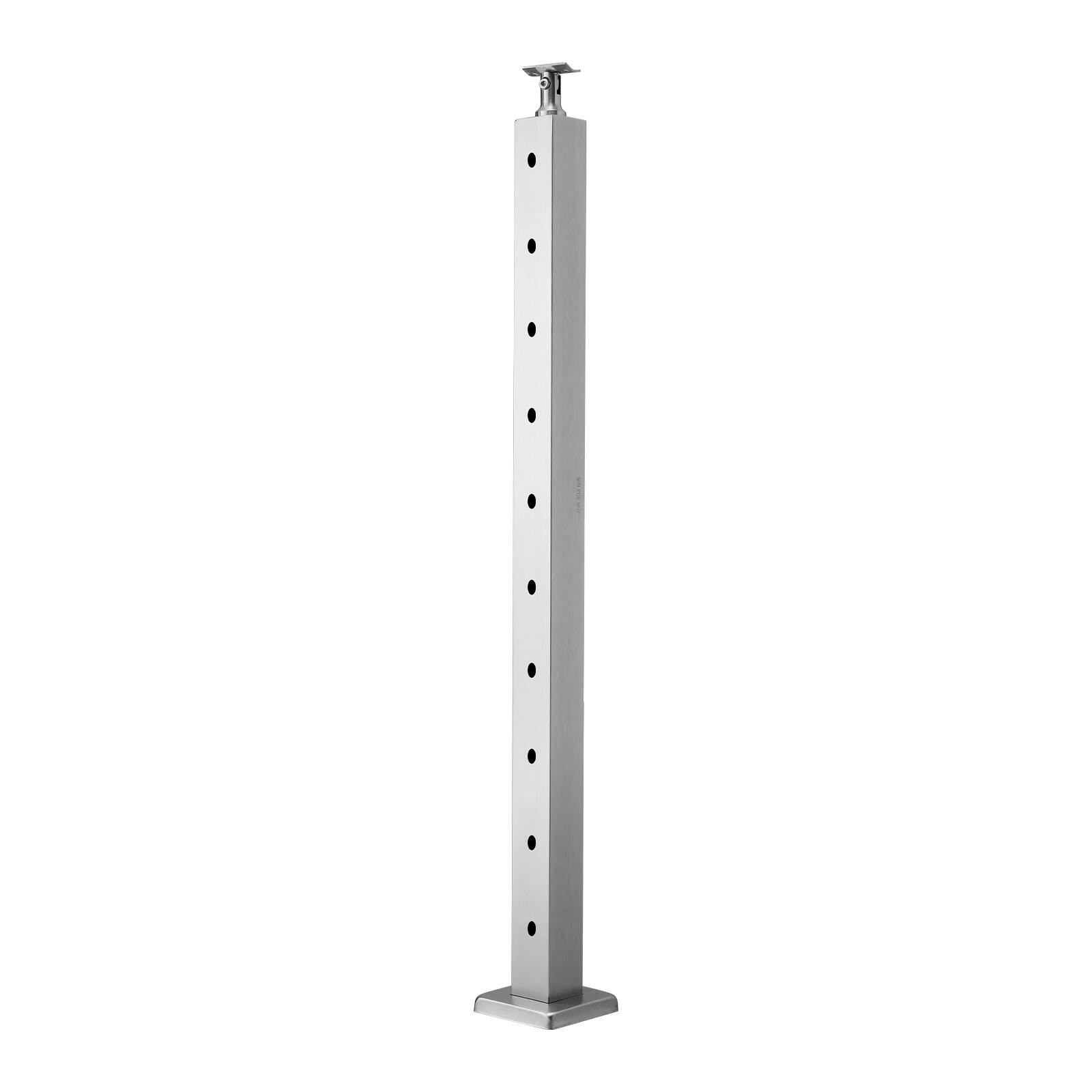 Alt View 5. VEVOR - 1-Pack Cable Railing Post, 36x2x2 In Horizontal-Hole Deck Railing Post with Pre-Drilled Holes - Silver.