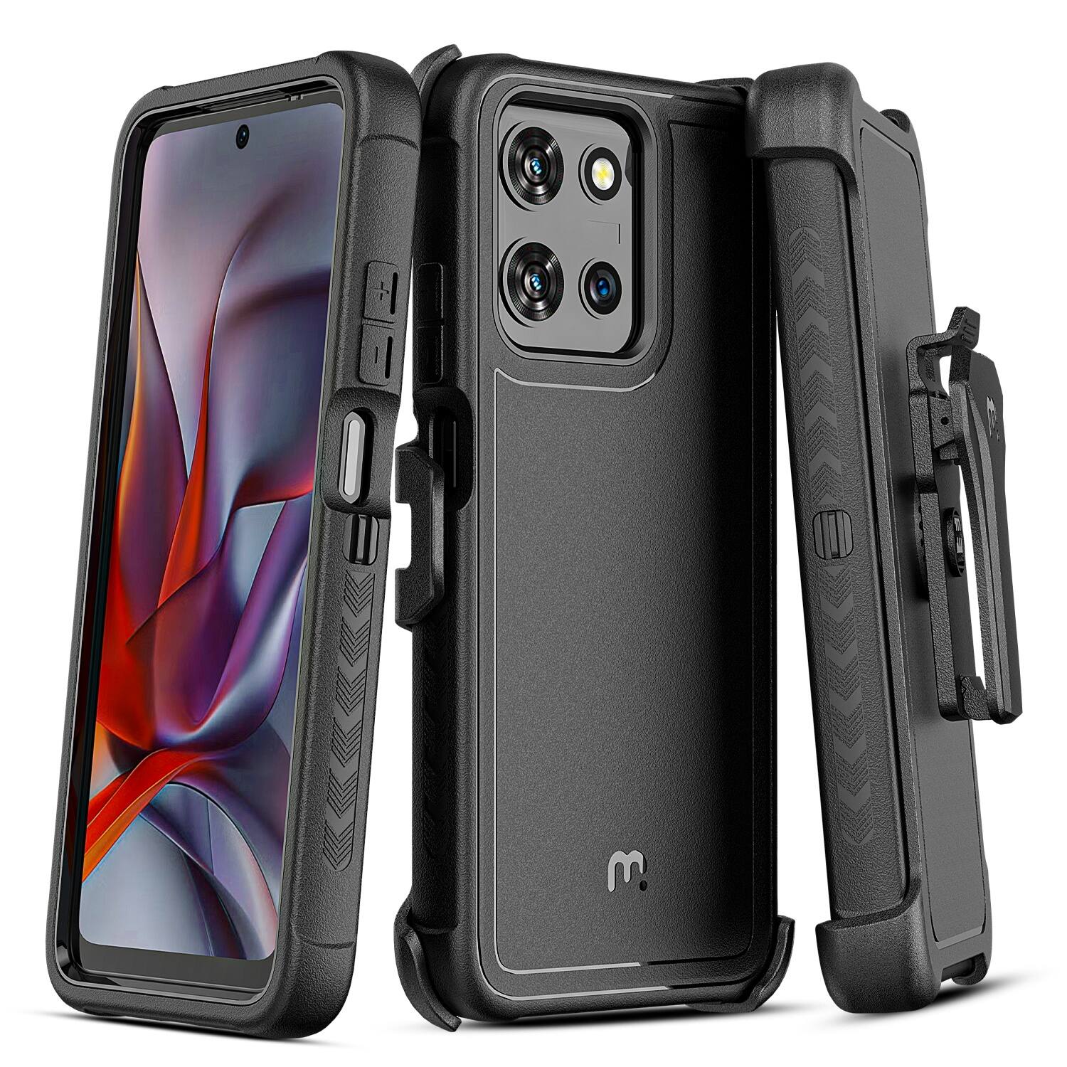 Front. Mybat Pro - MyBat Pro Maverick Series Case w/ Holster for Motorola Moto G 5G (2026)/Moto G Play (2026) / Moto G 5G (2025) - Black - Black.