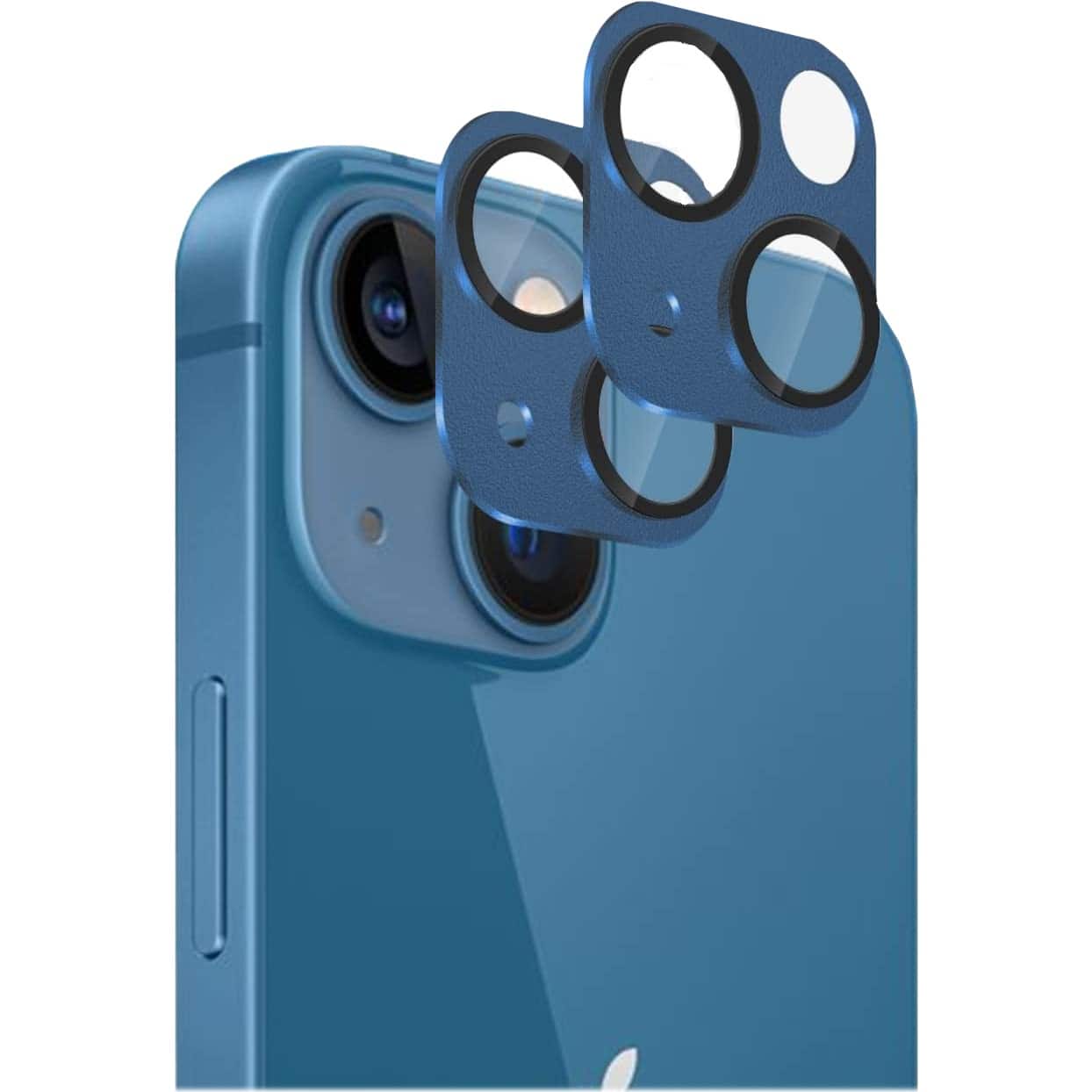Angle. SaharaCase - ZeroDamage Camera Lens Protector for Apple iPhone 13 and iPhone 13 mini (2-Pack) - Blue.