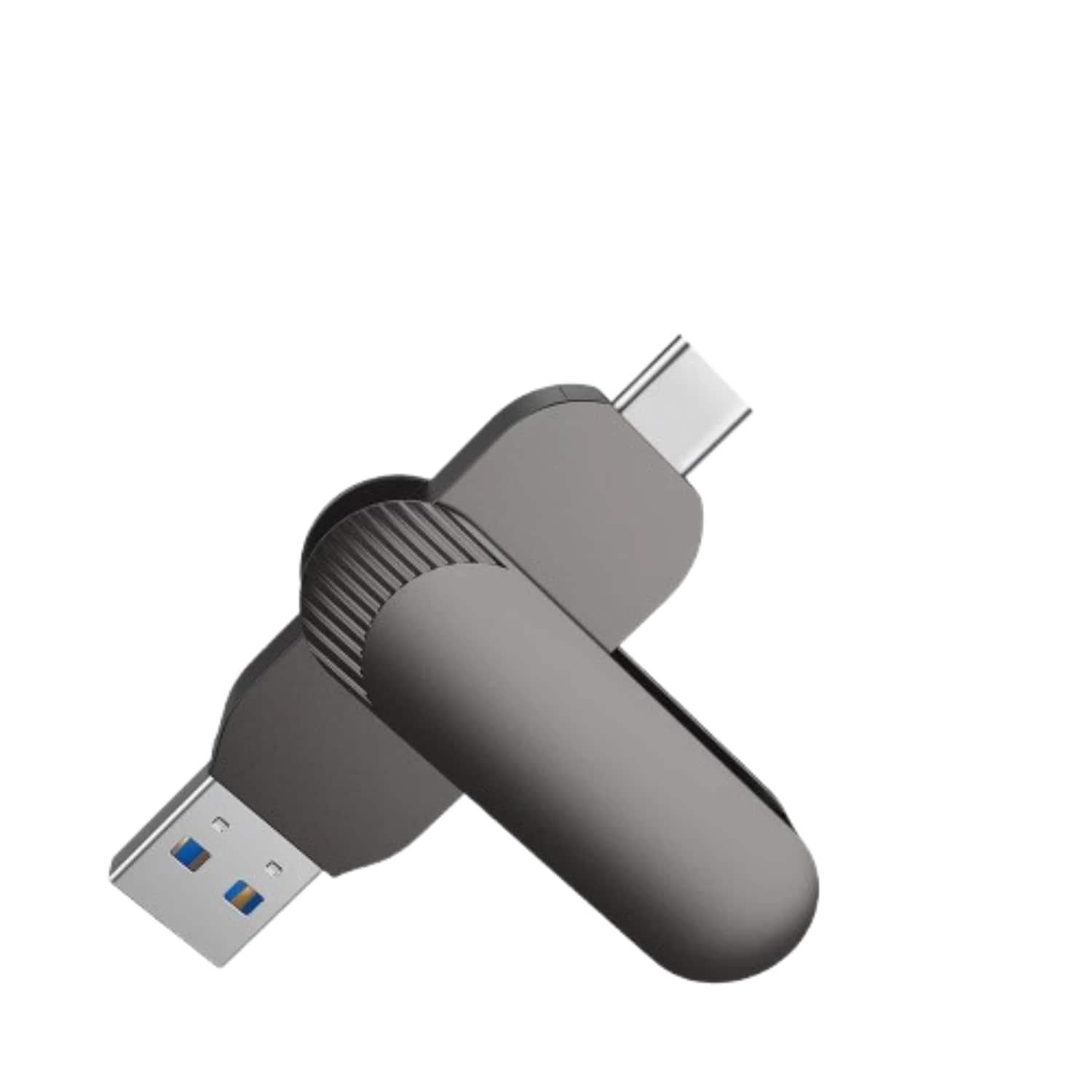 Front. Stock Preferred - 64GB USB 3.0 Dual OTG Flash Drive – Type-C & USB-A - Black.