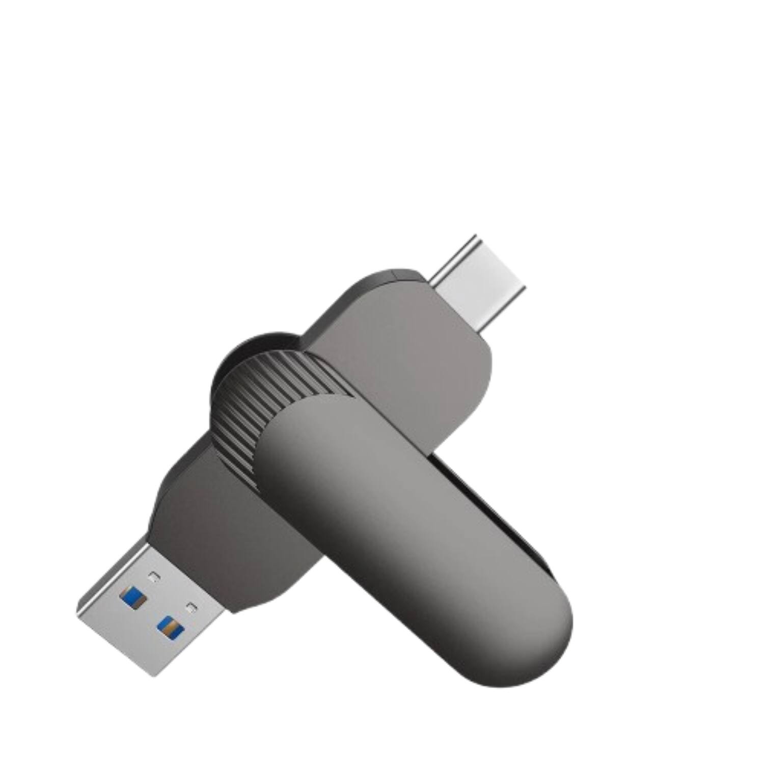 Front. Stock Preferred - 64GB USB 3.0 Dual OTG Flash Drive – Type-C & USB-A - Black.