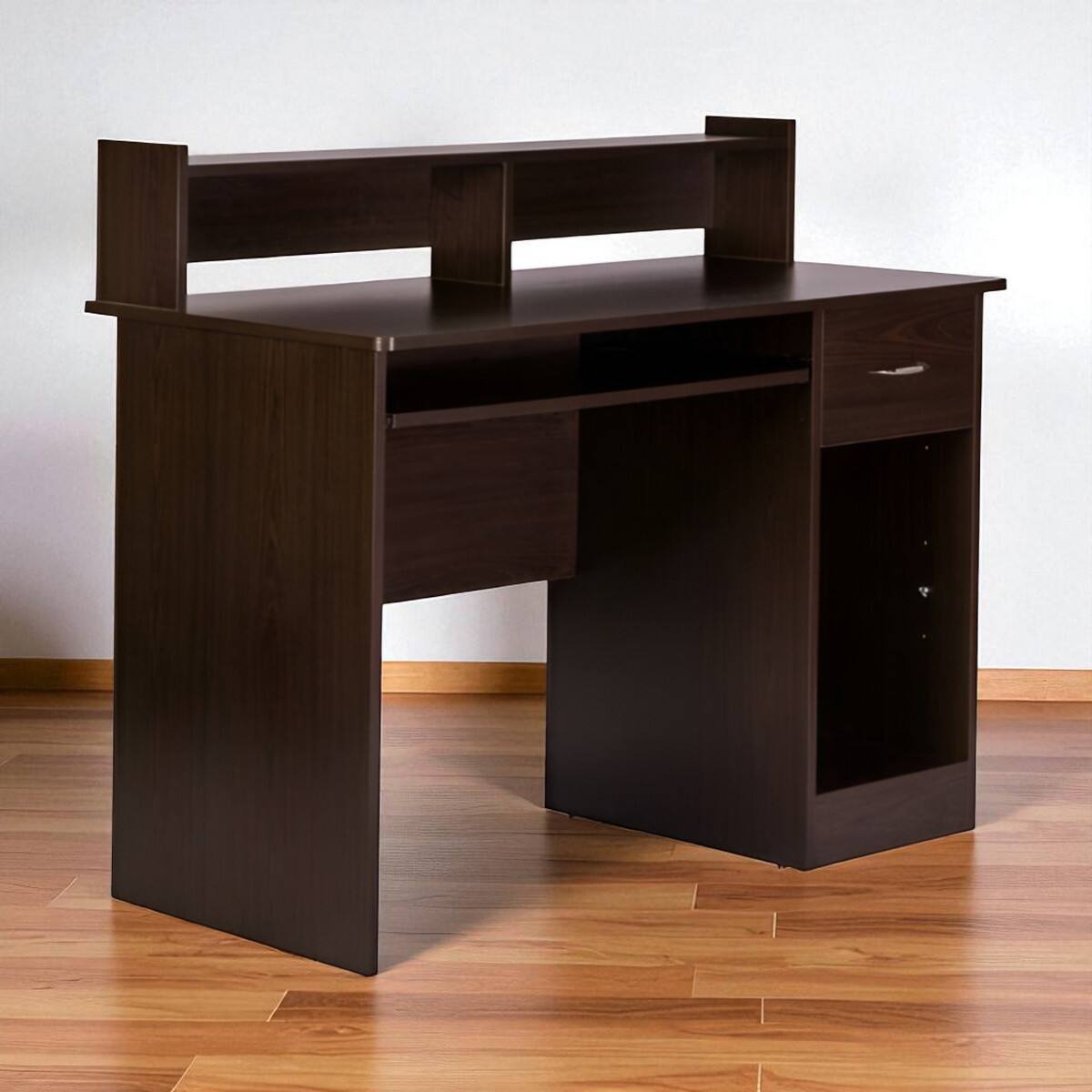 Angle. SlickBlue - Contemporary Computer Desk for Home Office with Modern Design - Espresso.