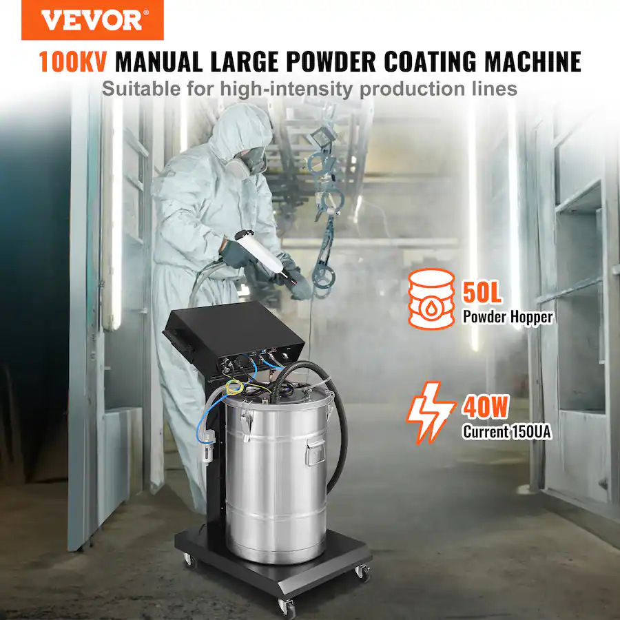 District Output Example VEVOR Powder Coating System, 40 W 100KV Electrostatic Output Powder ...