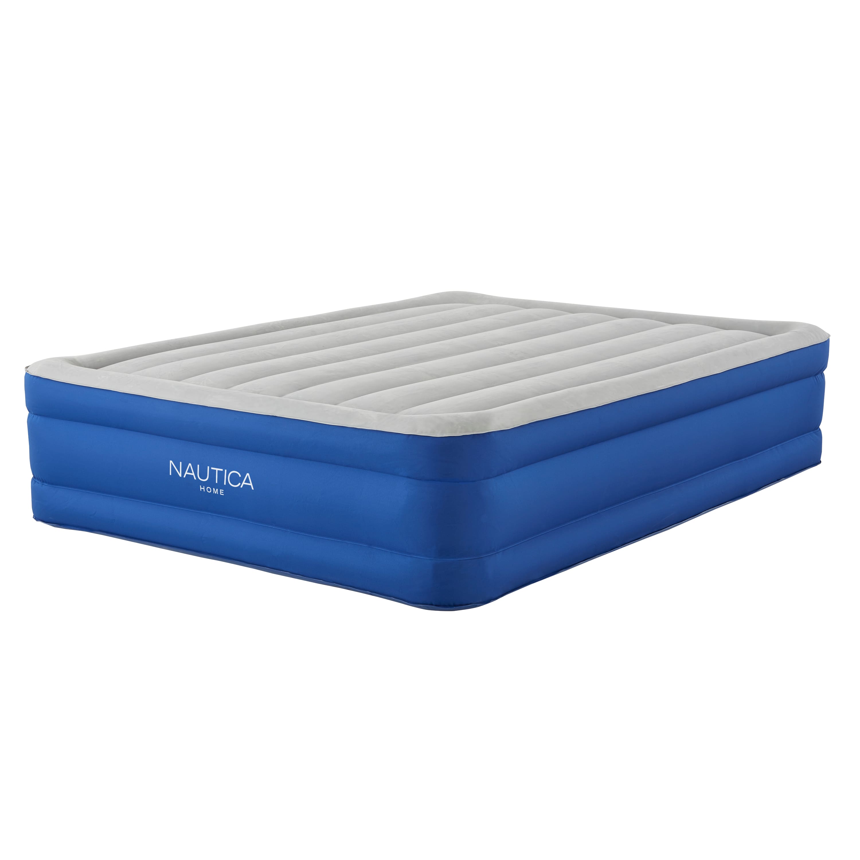 Nautica - 17" Plushaire Air Mattress with Inset Pump - GRAY/BLUE