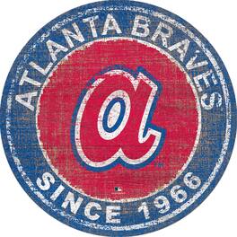Fan Creations - Atlanta Braves 24'' Round Heritage Logo Sign - Multicolor