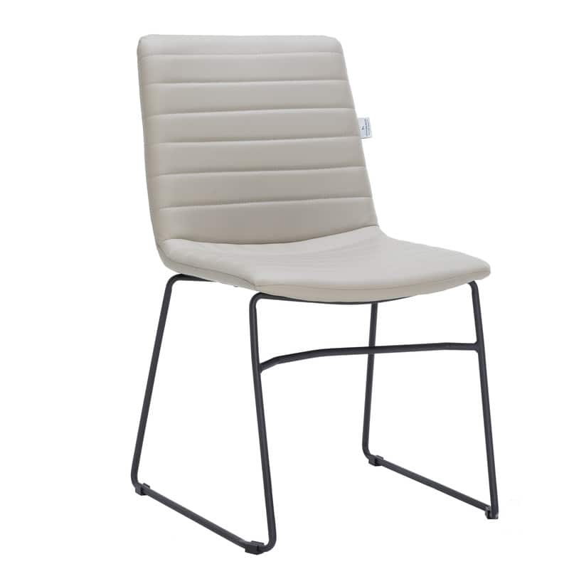 LeisureMod - Zylar Office Guest Chair with PU Leather, Foam Cushion & Stainless Steel Base - Tan