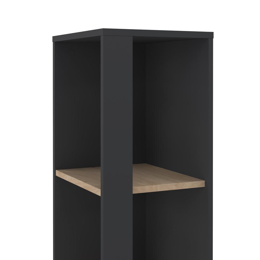 Back. Tvilum - Sign Open Narrow 5 Shelf Boockase, Matte Grey/Jackson Hickory - Gray.