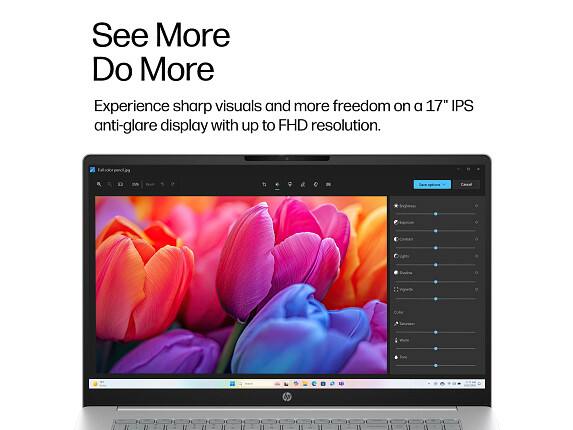 See More Do More

Experience sharp visuals and more freedom on a 17" IPS anti-glare display with up to FHD resolution.