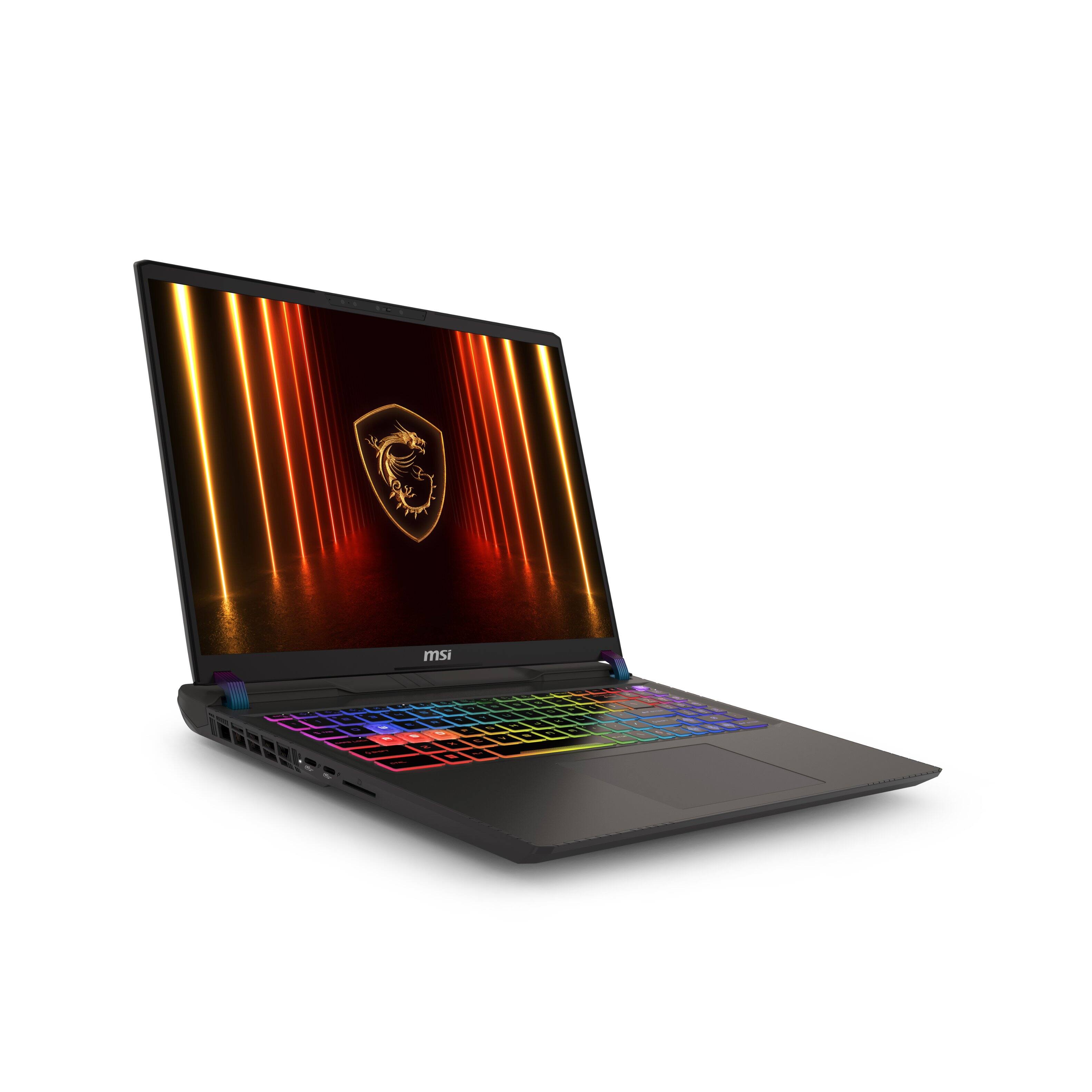Left. MSI - MSI Vector A16 HX 16” QHD+ Gaming Laptop - AMD Ryzen 7 8840HX 2025 - RTX 5070 Ti - 16GB RAM - 1TB Storage - Cosmo Gray.