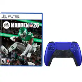 Sony - PlayStation 5 DualSense Wireless Controller Cobalt Blue + Madden NFL 26 Standard Edition PlayStation 5 - Controller is