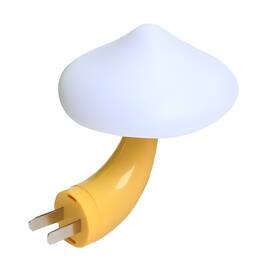 Cluzine - Plug-in Mushroom LED Night Light, Auto Color-Changing with Light Sensor for Home, Kids Room & Bathroom