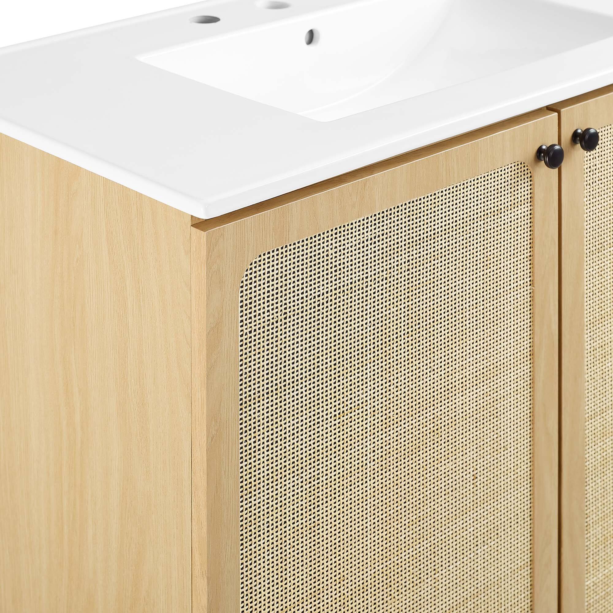 Alt View 8. Modway - Chaucer Bathroom Vanity with White Basin Included by Modway - Oak White.