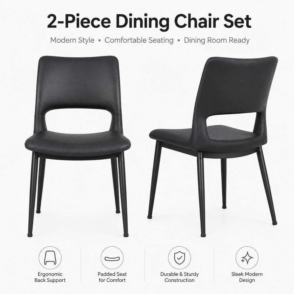 2-Piece Dining Chair Set  
Modern Style • Comfortable Seating • Dining Room Ready  

Ergonomic Back Support  
Padded Seat for Comfort  
Durable & Sturdy Construction  
Sleek Modern Design