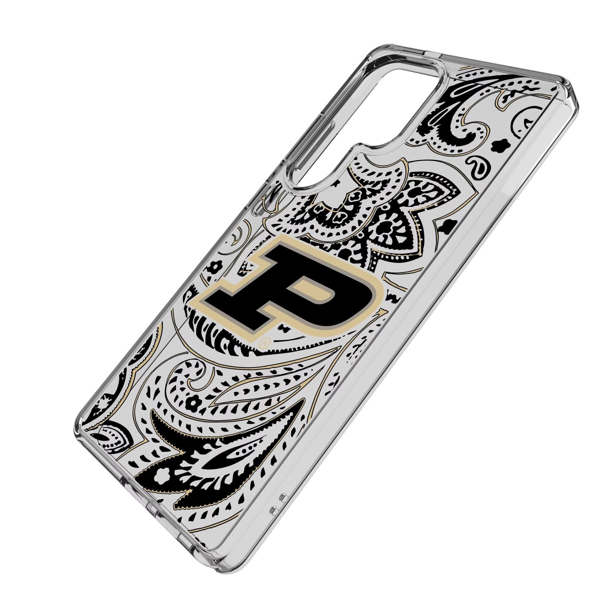 Alt View 1. Keyscaper - Purdue Boilermakers Paisley Galaxy Clear Case - S25 Plus - Multicolor.