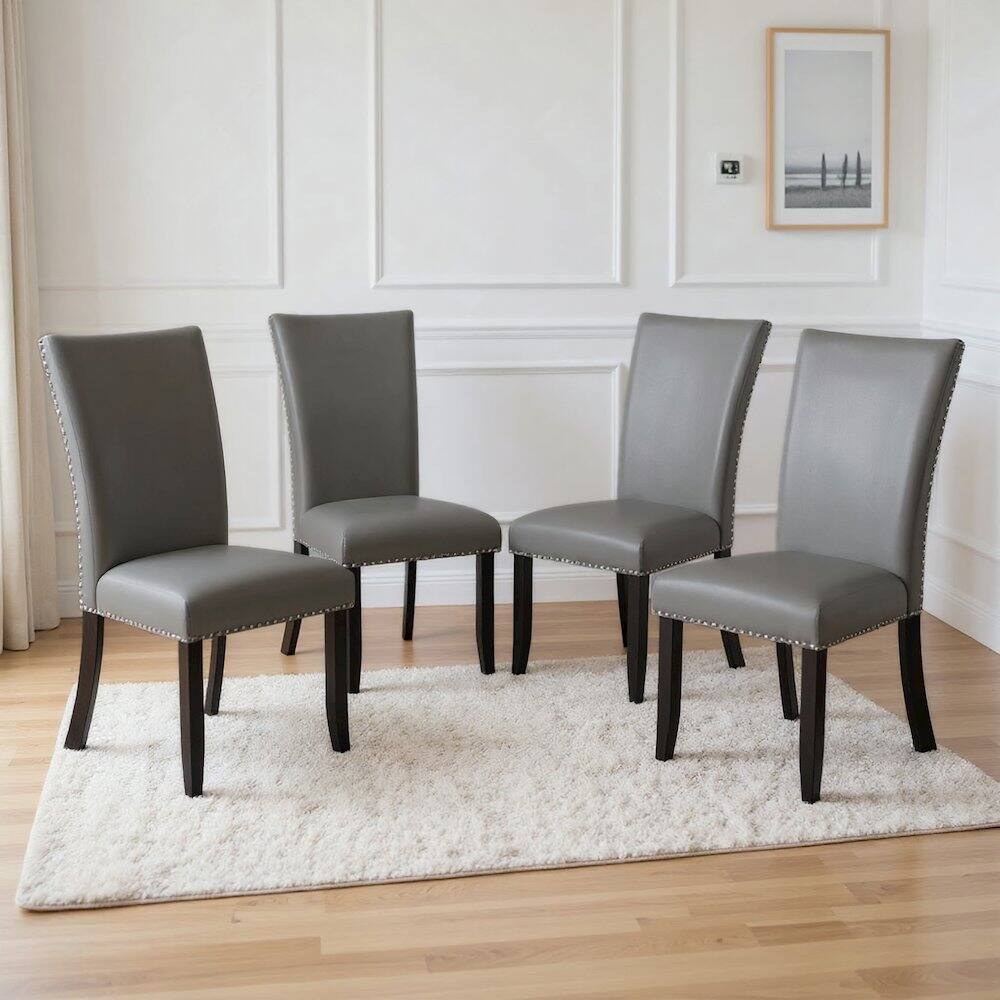 Alt View 4. New Classic Furniture - Lyra Wood Dining Chair in Gray (Set of 4) - Gray.