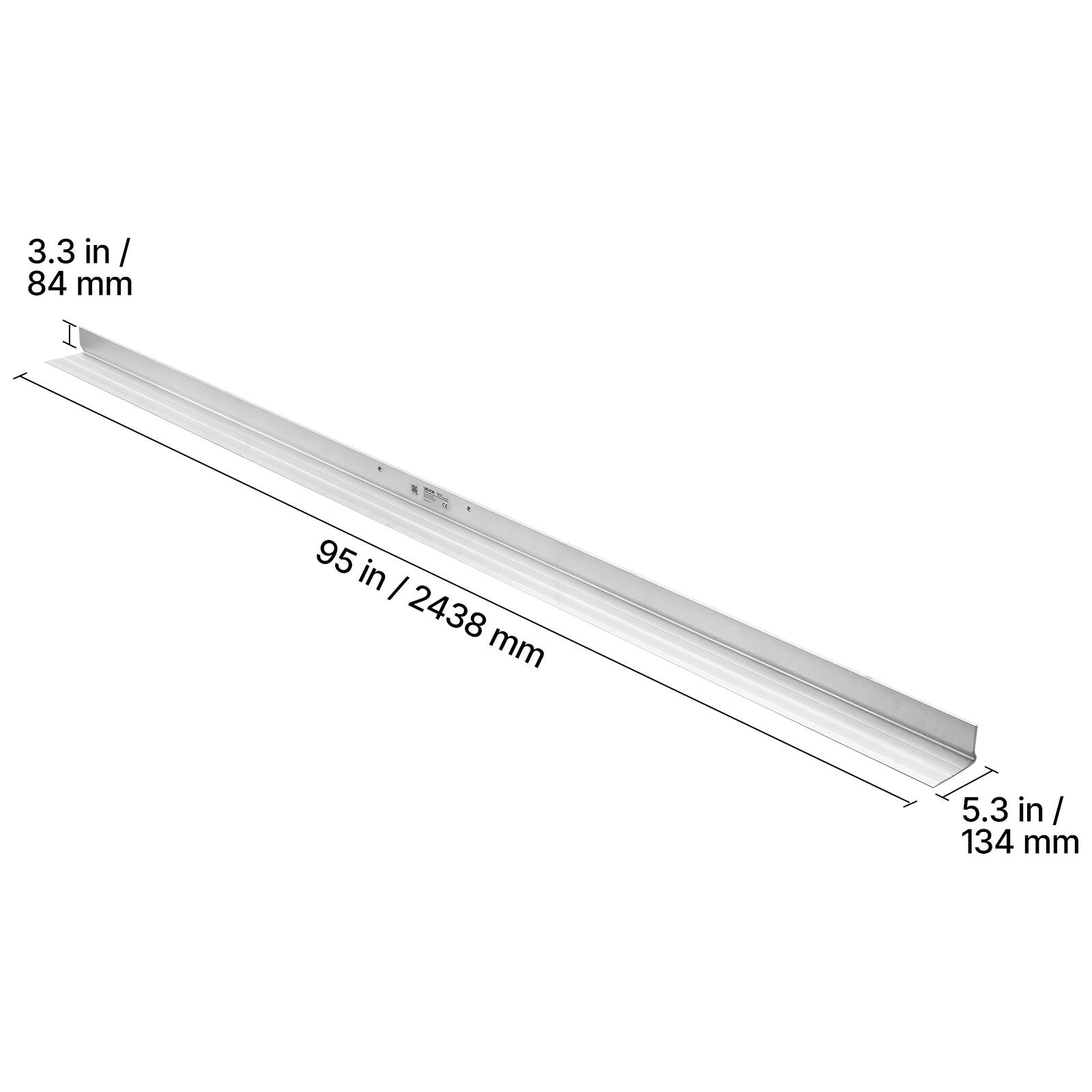 3.3 in / 84 mm  
95 in / 2438 mm  
5.3 in / 134 mm