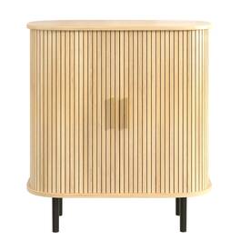 Forest'nSky - 28" Fluted Wine Bar Cabinet Sideboards with 8-Grid Wine Rack, 5-Level Adjustable Shelves - Natural