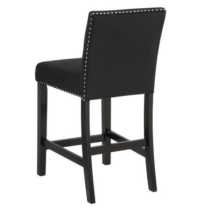 Front. New Classic Furniture - Furniture Celeste 39.5" Wood Counter Chair in Black (Set of 2) - Black.