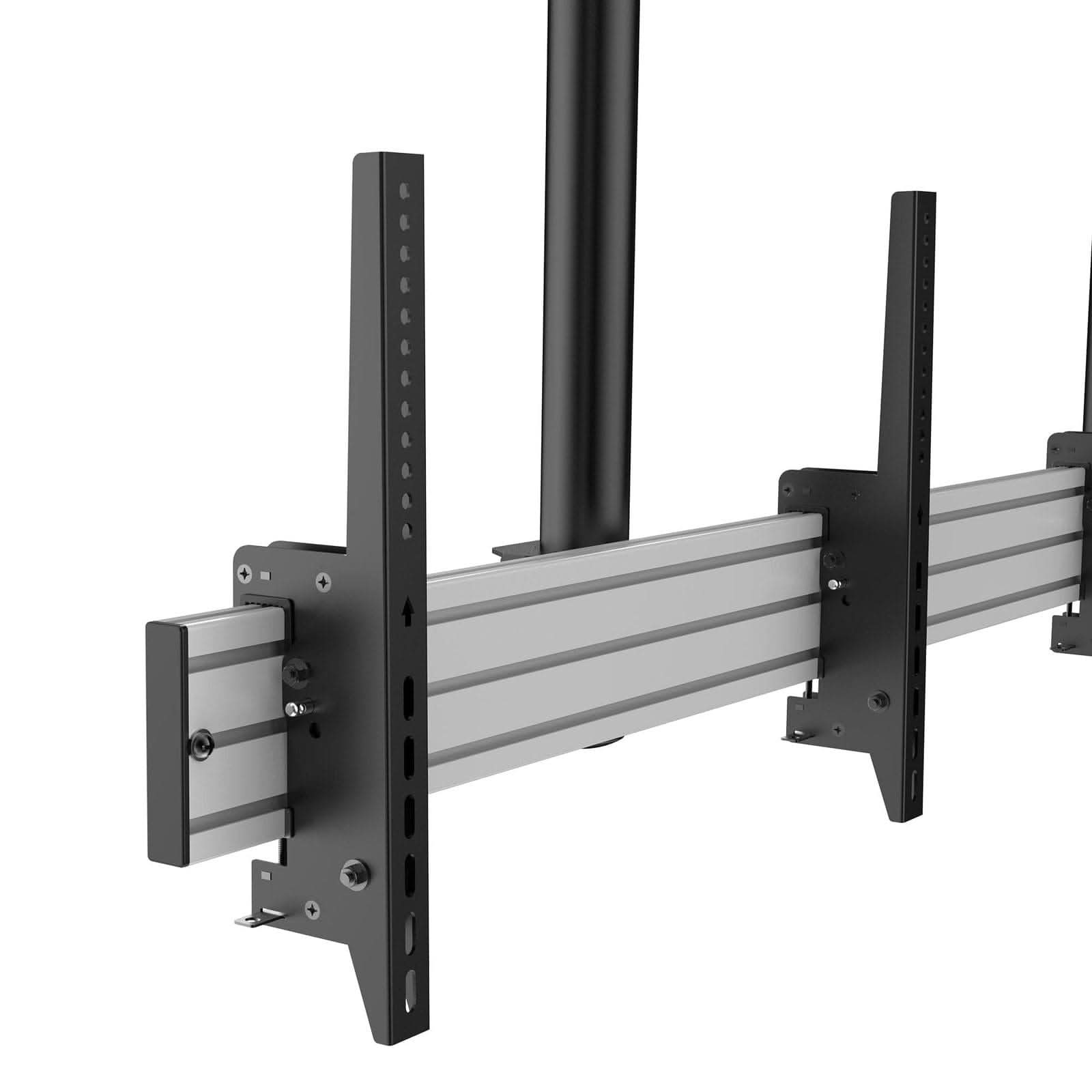 Alt View 4. Mount-It! - Heavy‑Duty Dual TV Ceiling Mount for 45” – 55” TVs with Tilt & Cable Management - Silver.