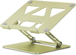 HongFei - Laptop Stand for Desk, Adjustable Laptop Stand Holder and Riser, Foldable Aluminum Notebook Stands, 10-15.6 inch - Yellow Green