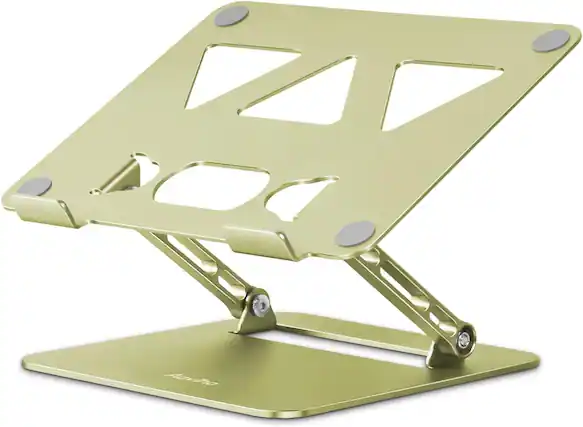 Front. HongFei - Laptop Stand for Desk, Adjustable Laptop Stand Holder and Riser, Foldable Aluminum Notebook Stands, 10-15.6 inch - Yellow Green.