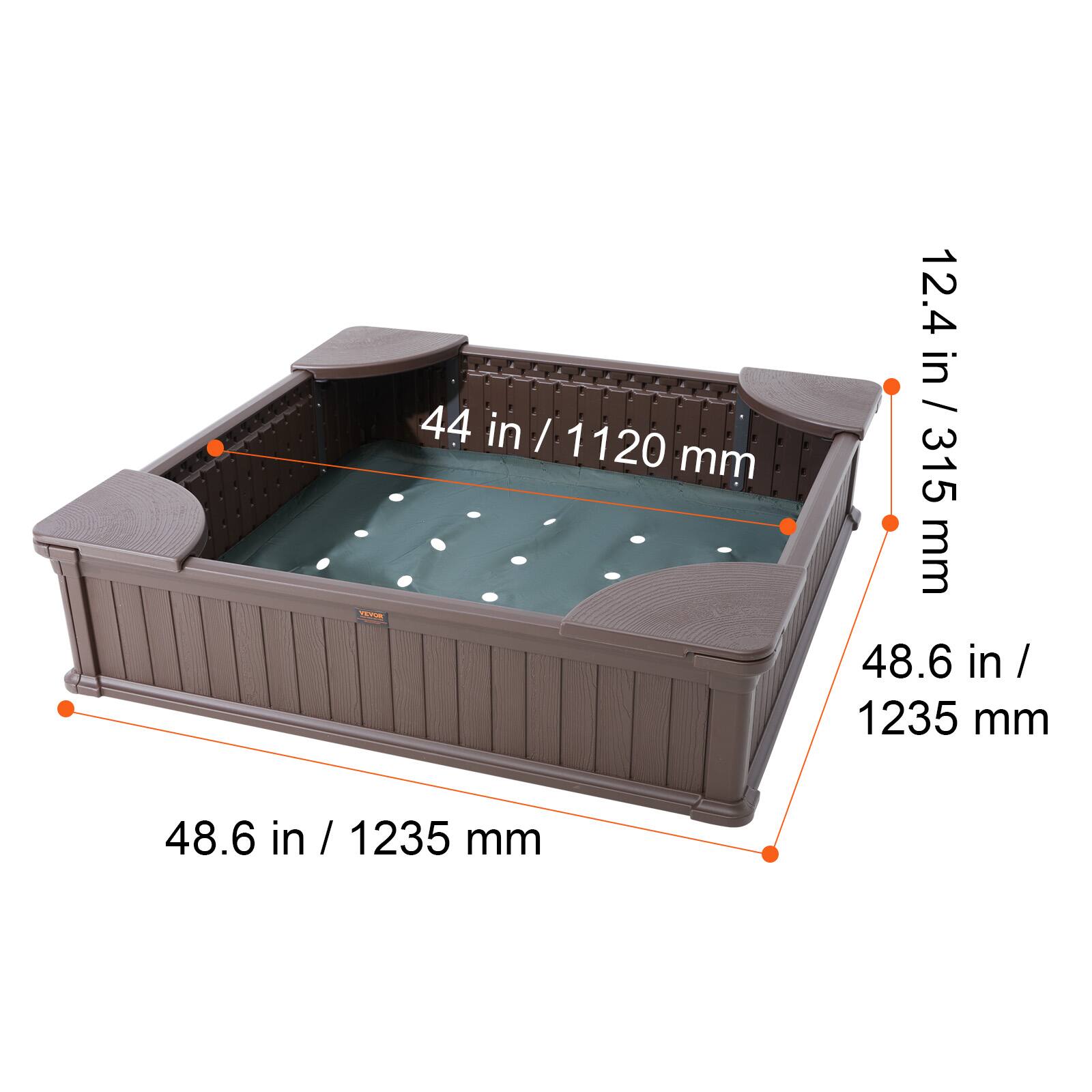 44 in / 1120 mm  
12.4 in / 315 mm  
48.6 in / 1235 mm