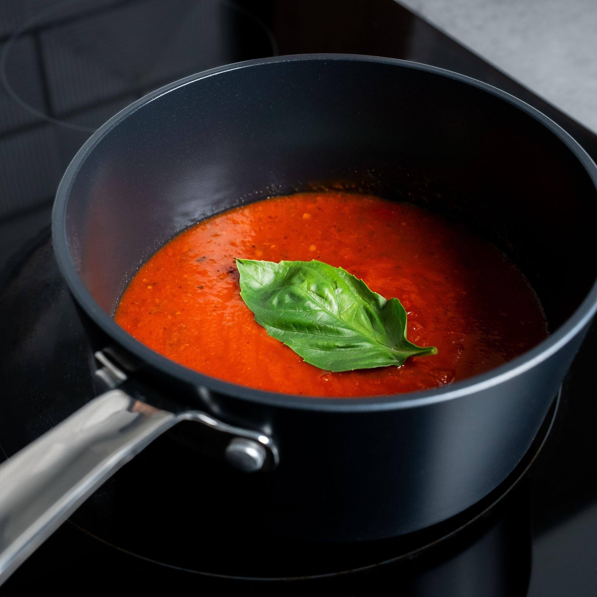 Alt View 5. Alva - Alva Maestro 8-Piece Healthy Ceramic Nonstick Cookware Set – PFAS-Free, Induction & Oven Safe - Black.