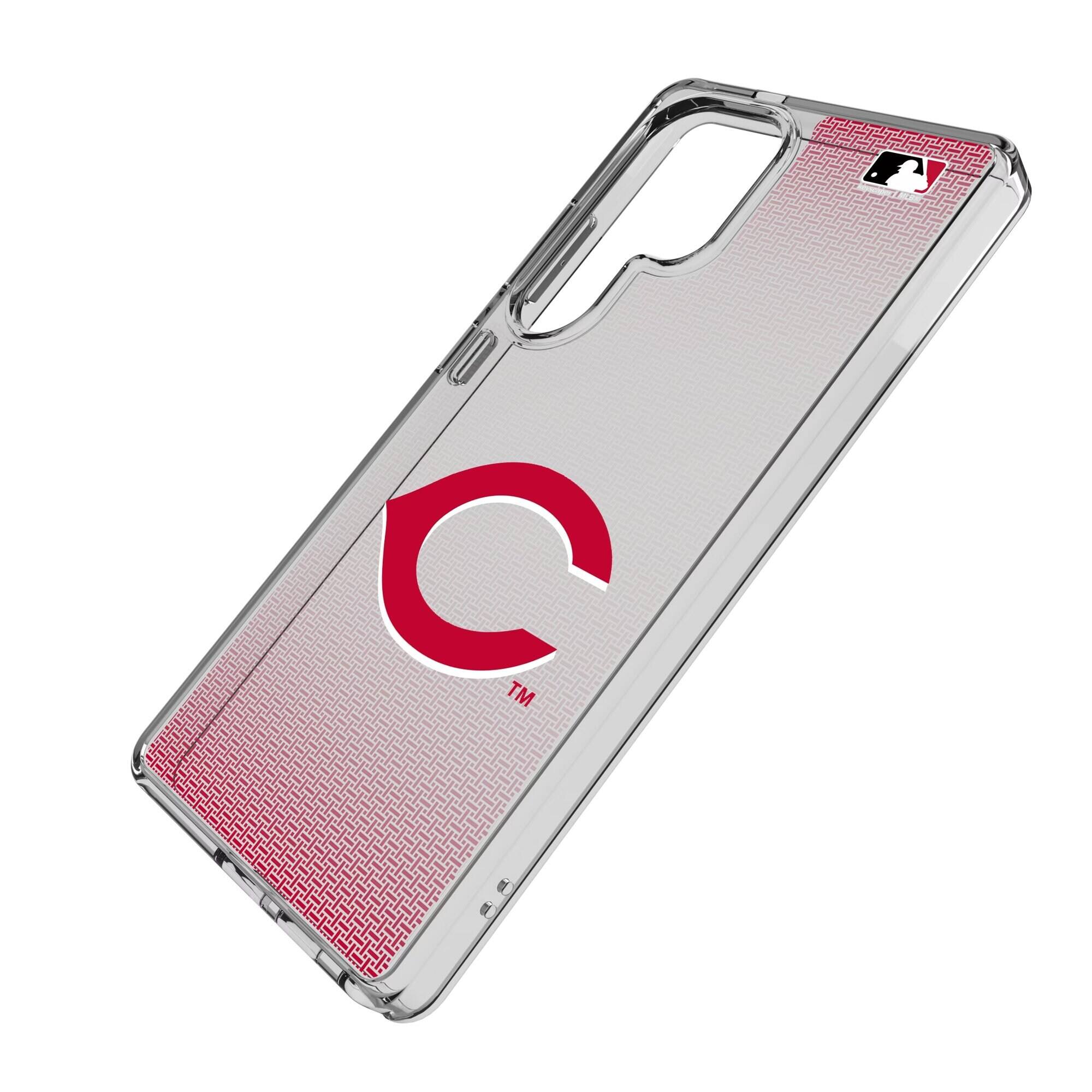Alt View 1. Keyscaper - Cincinnati Reds Linen Logo Galaxy Clear Case - S25 Plus - Multicolor.