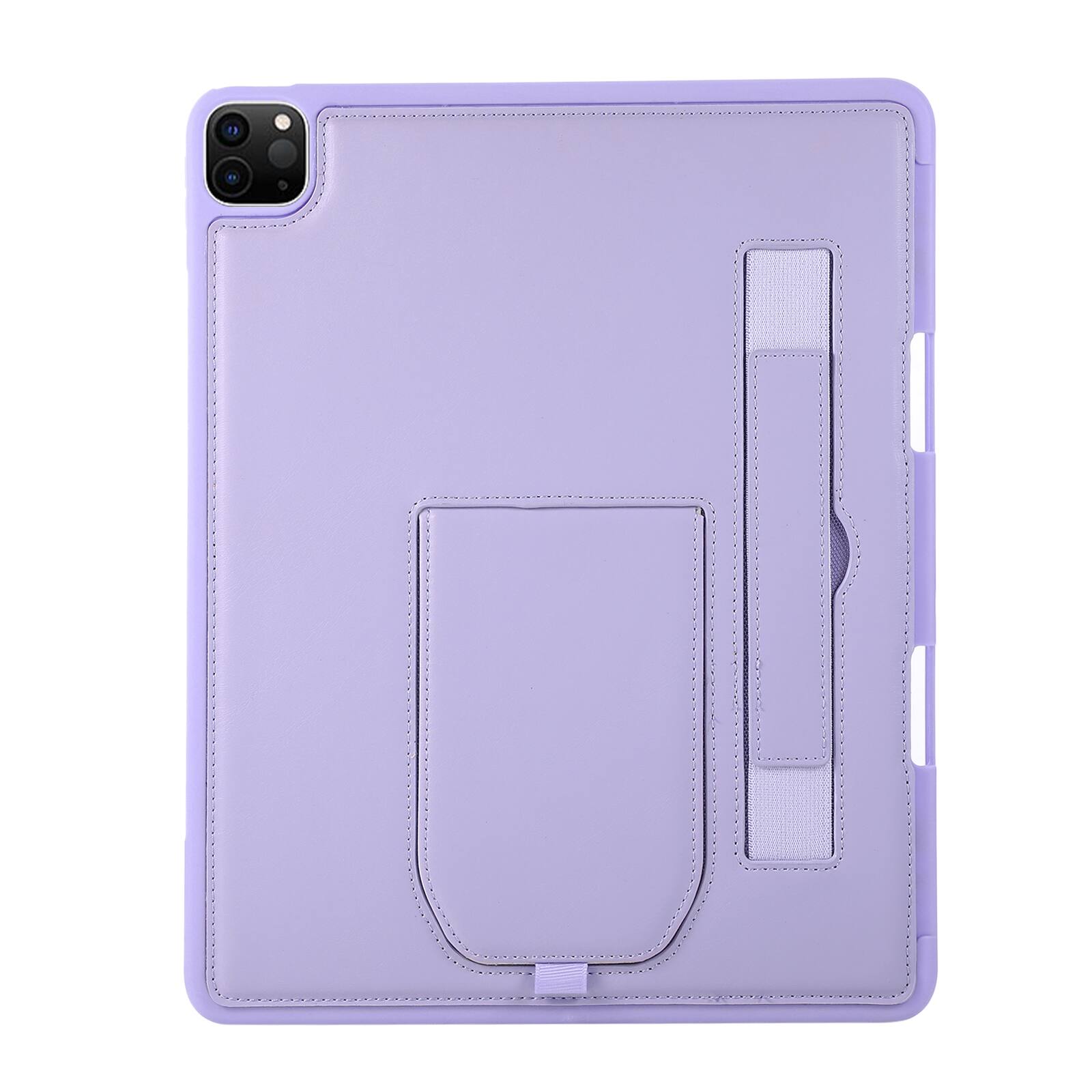 Alt View 2. Dteck - Shockproof Case for Apple iPad Air (M4) 13" 2026 with Hand Strap and Foldable Kickstand, PU Leather TPU Protective Cover - Purple.