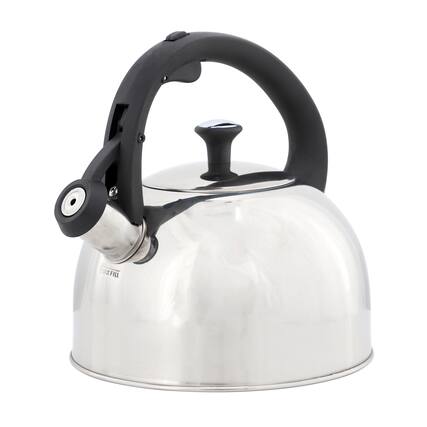 Front. Mr. Coffee - Mr. Coffee Daneswell 2.1 Quart Stainless Steel Whistling Tea Kettle - Silver.