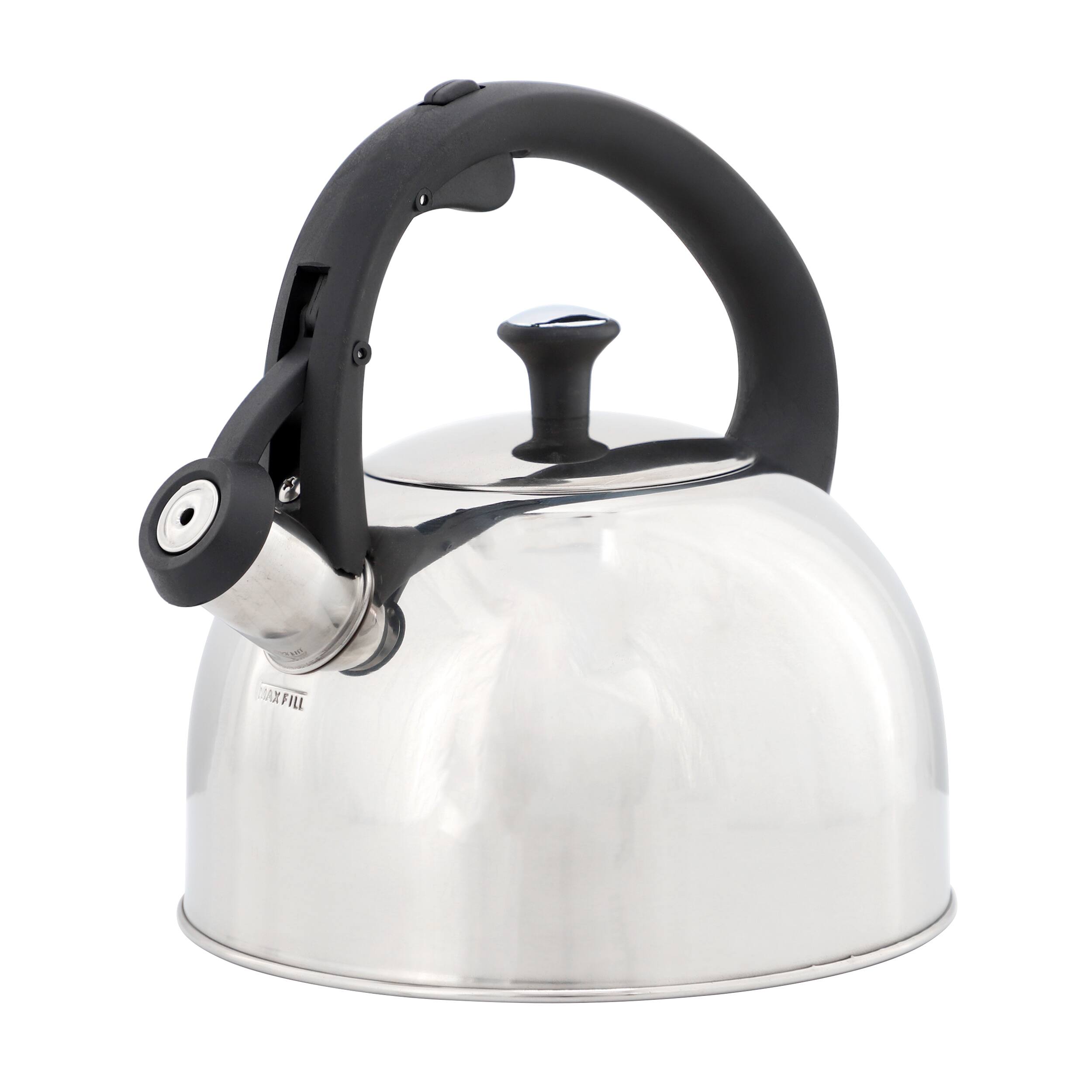 Front. Mr. Coffee - Mr. Coffee Daneswell 2.1 Quart Stainless Steel Whistling Tea Kettle - Silver.