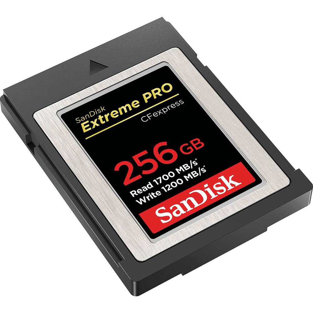 SanDisk Extreme PRO CFexpress 256 GB  
Read 1700 MB/s  
Write 1200 MB/s