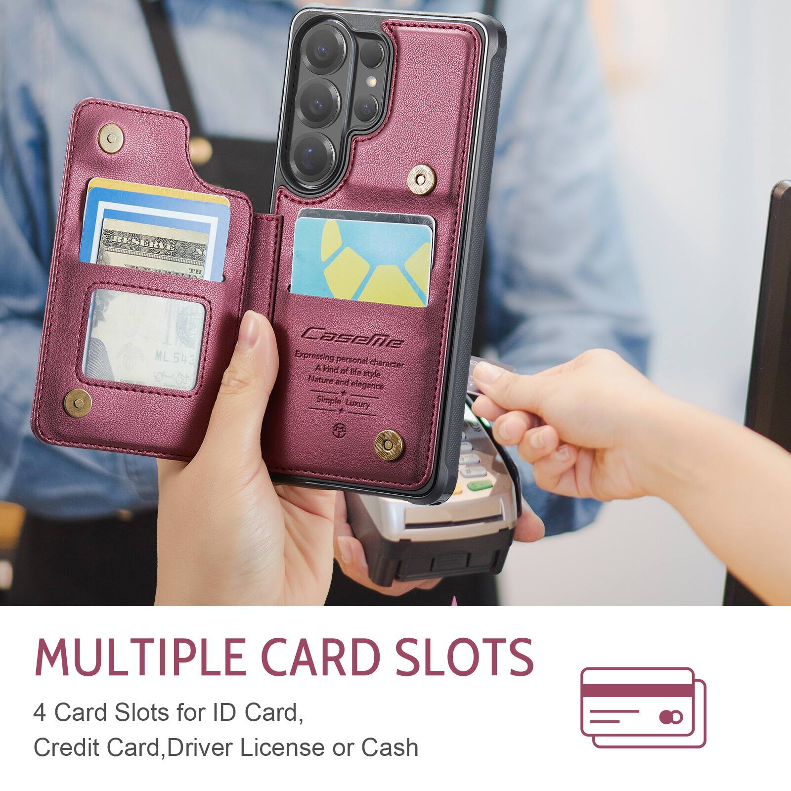 RESERVE TH ML 543 CaseNe Expressing personal character A kind of Se style Nature and elegance + Simple Luxury + MULTIPLE CARD SLOTS 4 Card Slots for ID Card, Credit Card, Driver License or Cash