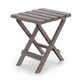 Camco - Adirondack Portable Outdoor Camping Plastic Folding Side Table - Taupe