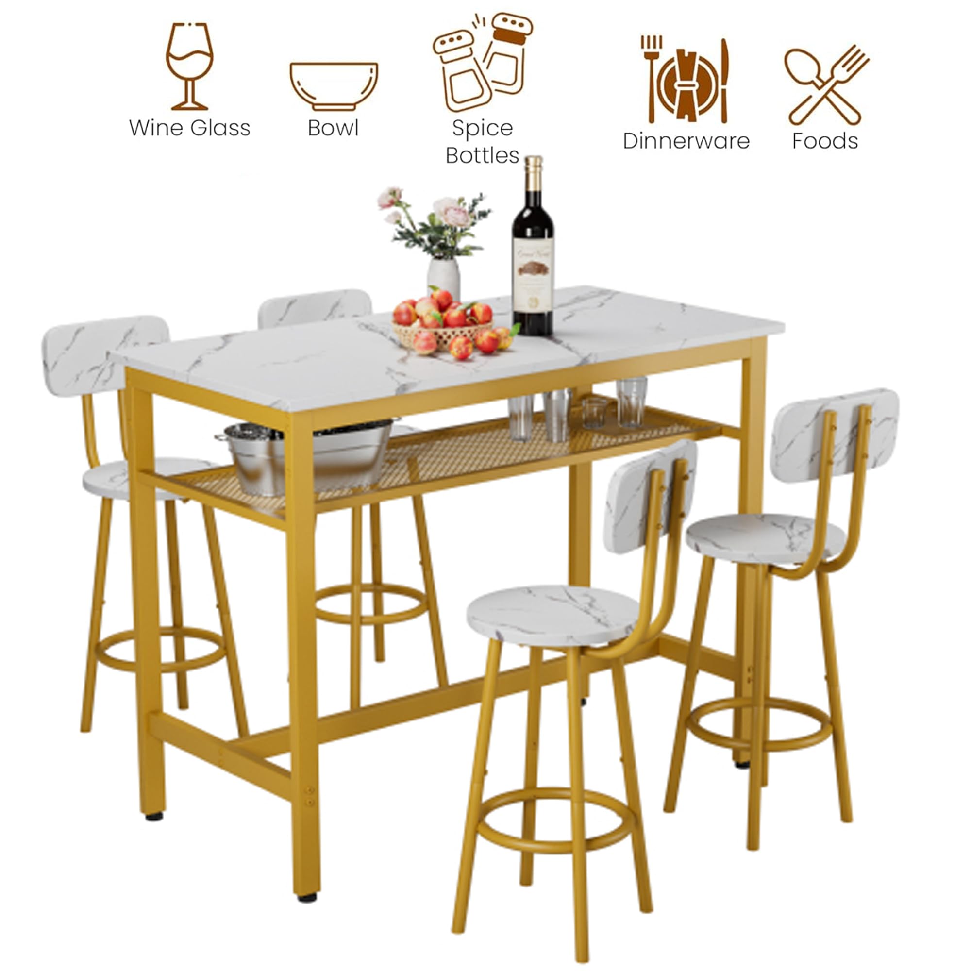 Wine Glass  
Bowl  
Spice Bottles  
Dinnerware  
Foods